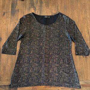 La Vanya Elegant Black and Gold Women's Blouse